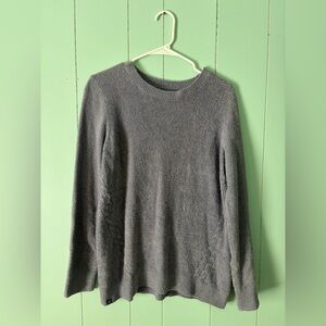 Barefoot Dreams CozyChic lite medium gray/blue sweater crew warm winter